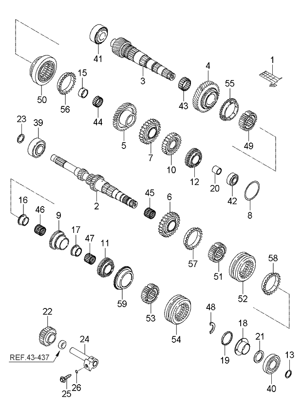 Kia 4322123716 Shaft-Input