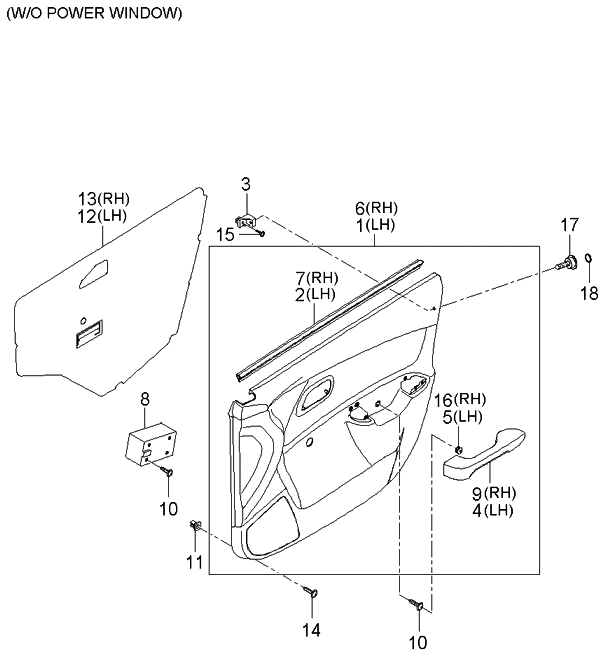 Kia 823021G200T4 Panel Complete-Front Door Trim