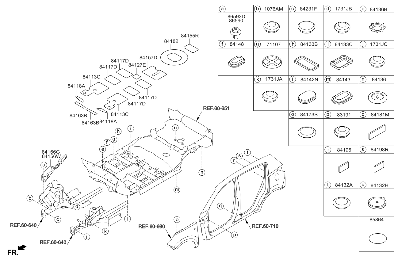 Kia 841982S000 Antinoise Pad-Quarter,RH