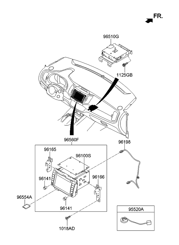 Kia 965603W754DC9 Head Unit Assembly-Avn