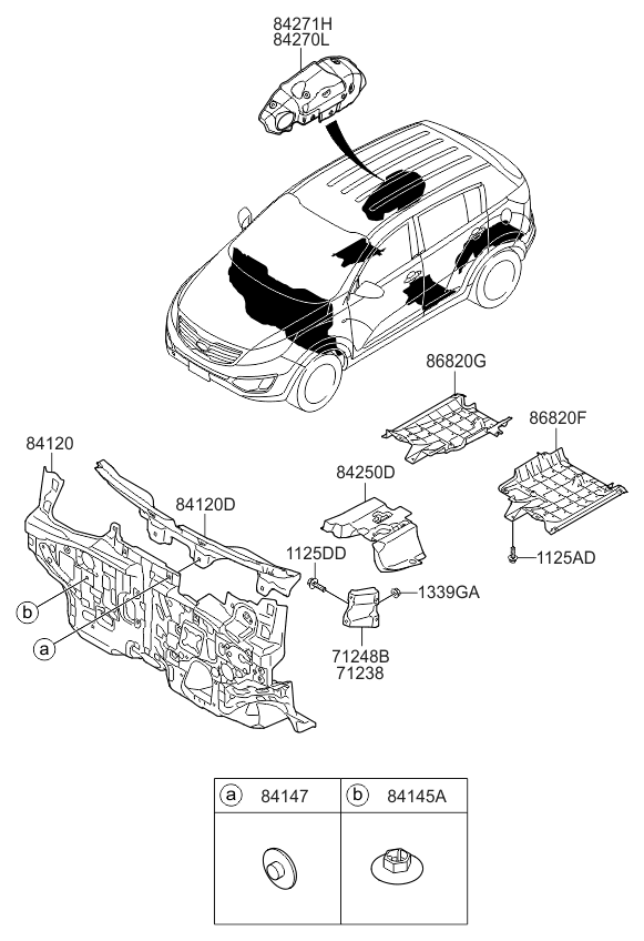 Kia 712483W000 EXTENTION Assembly-COWL