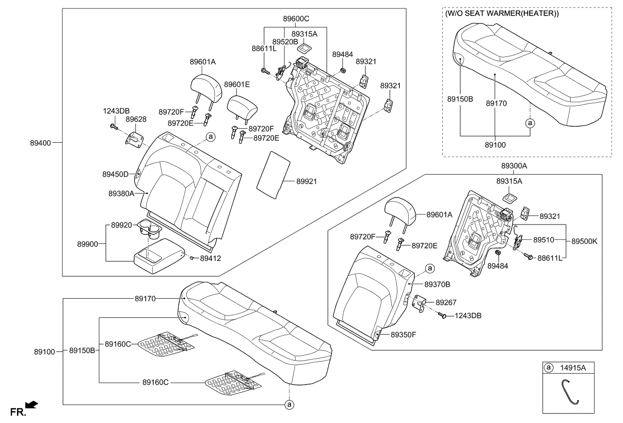 Kia 891503W120 Frame & Pad Assembly-Rear