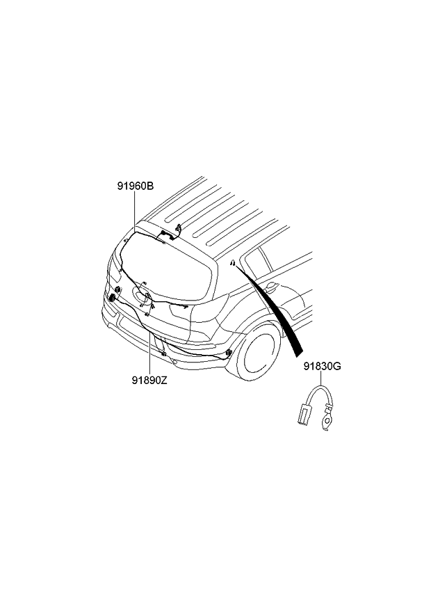 Kia 916853W030 Wiring Assembly-Tail Gate