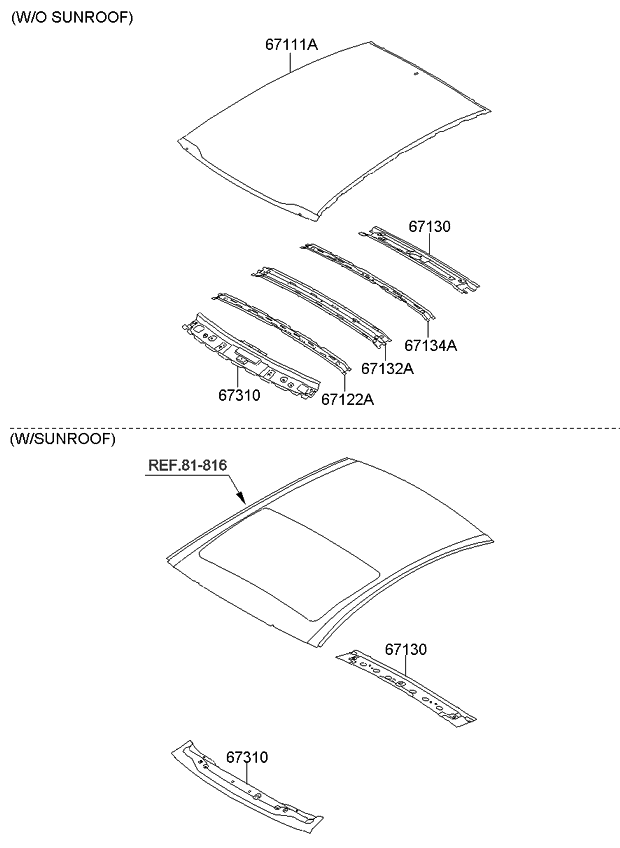 Kia 671314U000 Rail-Roof Rear