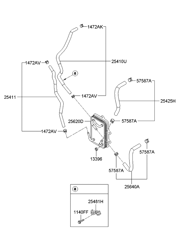 Kia 254814R000 Clip-Hose