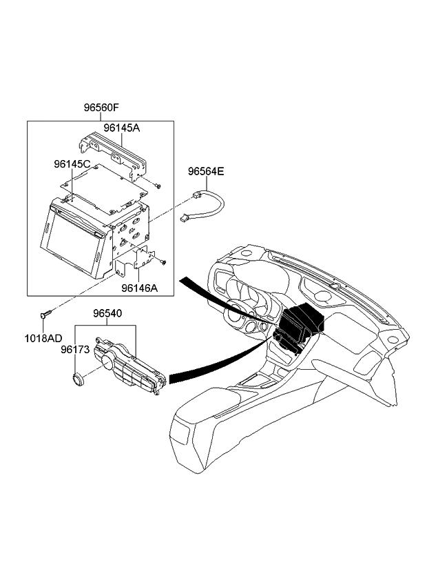 Kia 965604U101 Head Unit Assembly-Avn