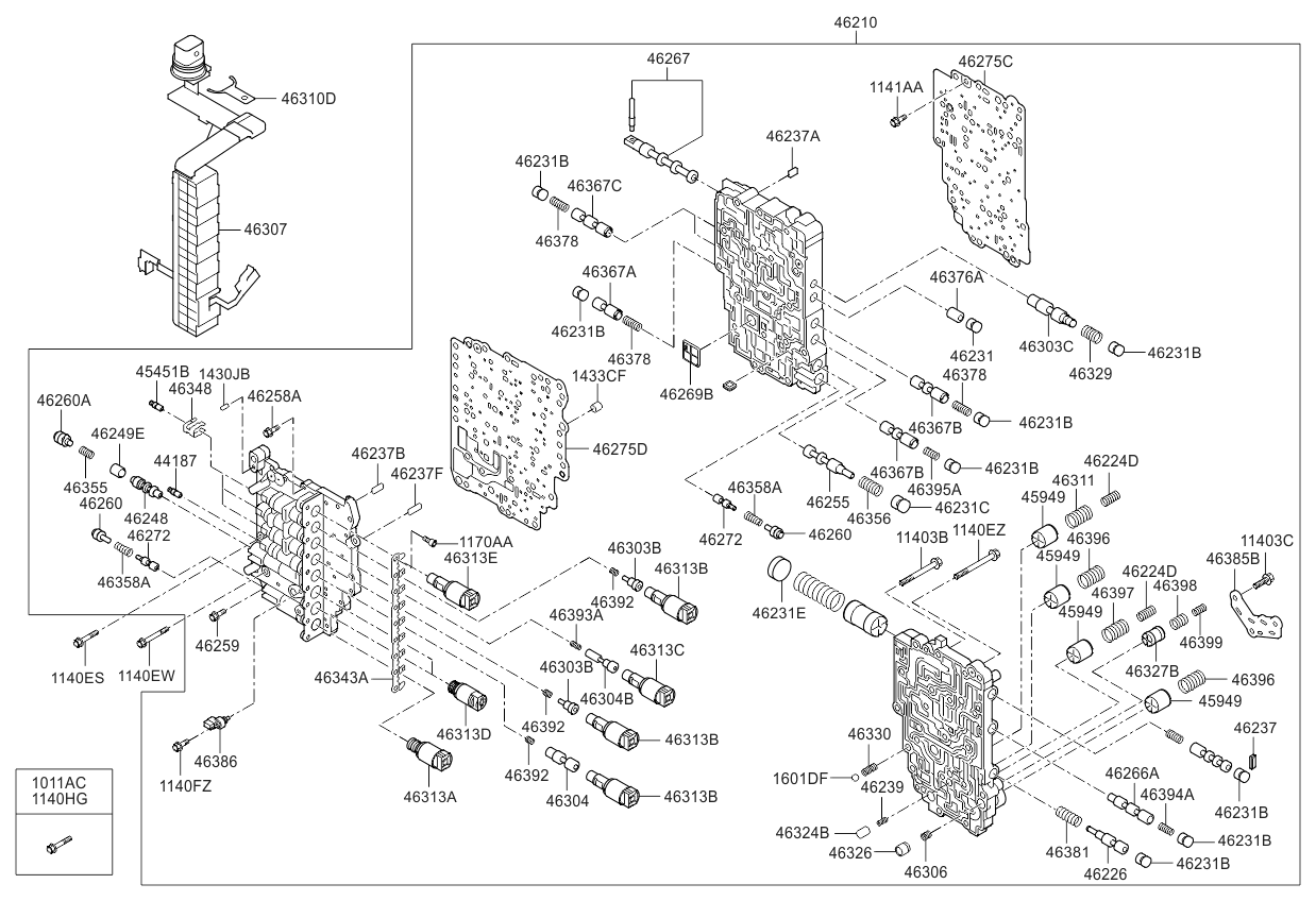 Kia 462103D000 Body Assembly-Automatic TRANSAXLE Valve