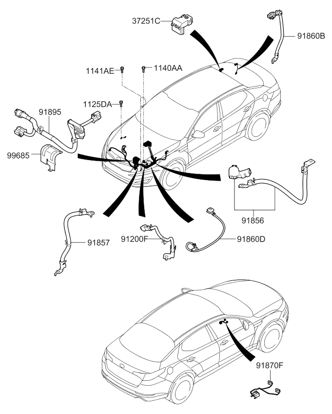 Kia 918954U110 Cable Assembly-ISG Power