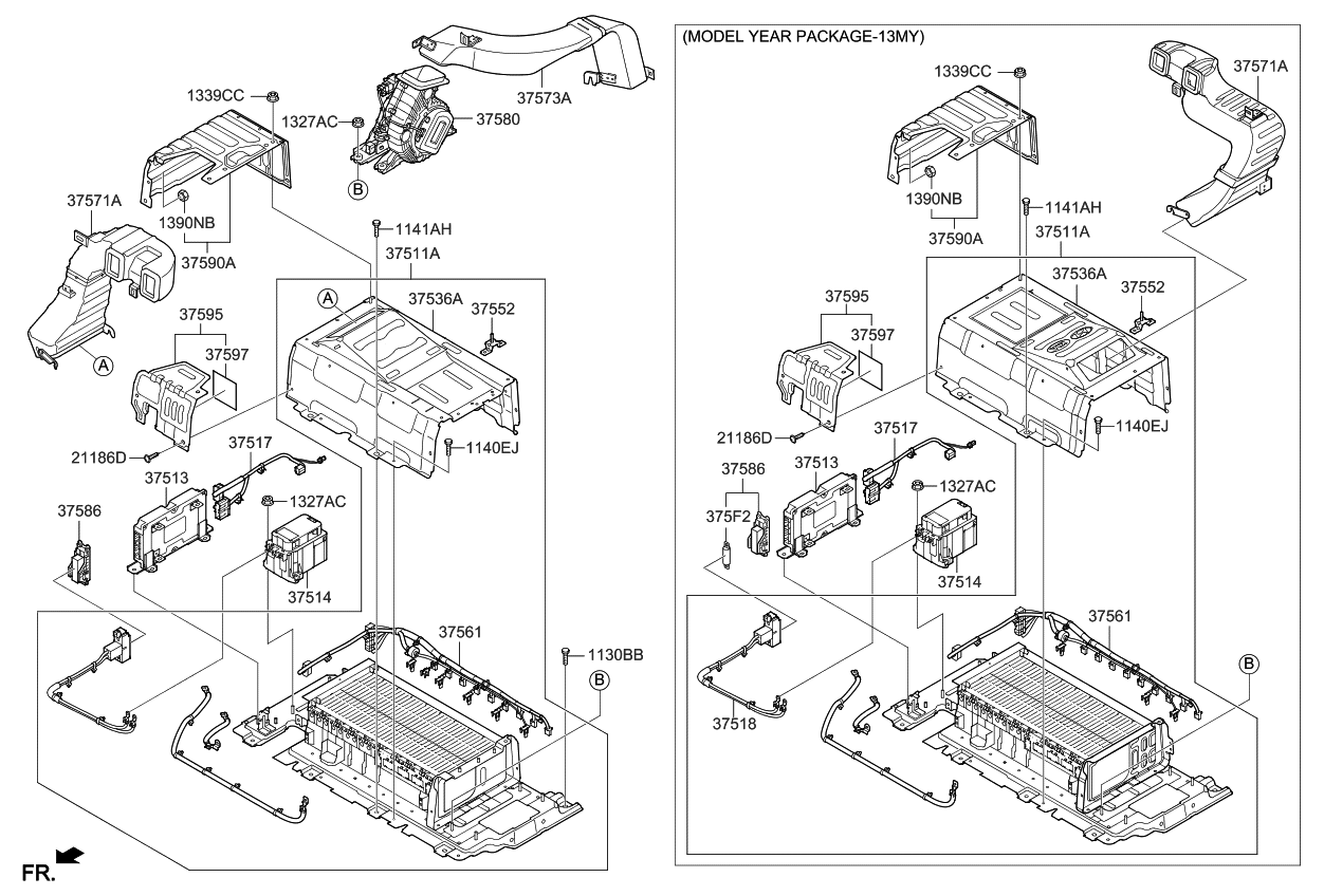 Kia 375364R000 Panel Assembly-Battery Cover