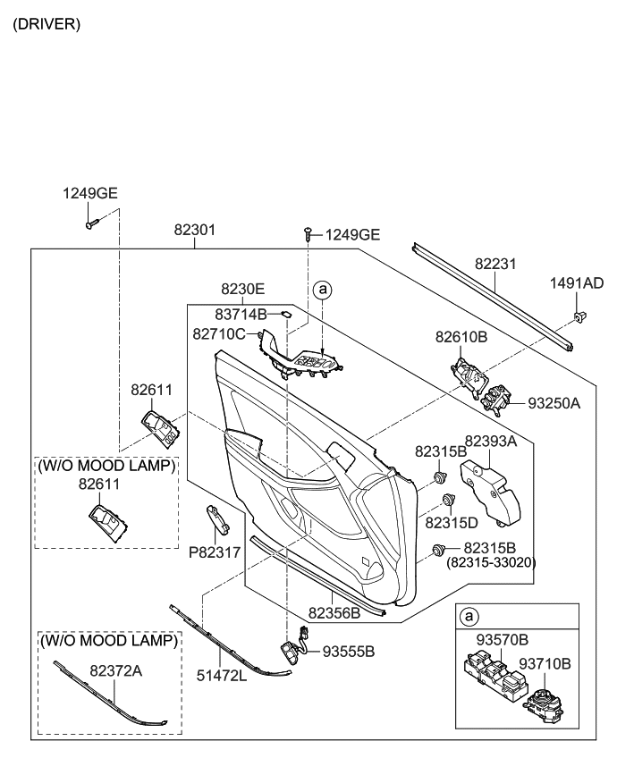 Kia 823014U290DBD Panel Complete-Front Door Trim