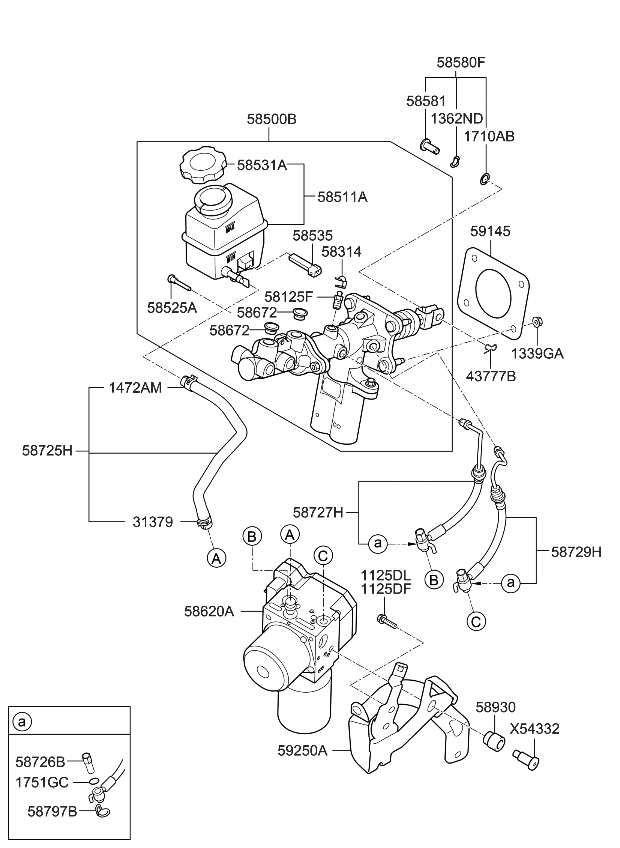 Kia 586204U001 Hydraulic Unit Assembly