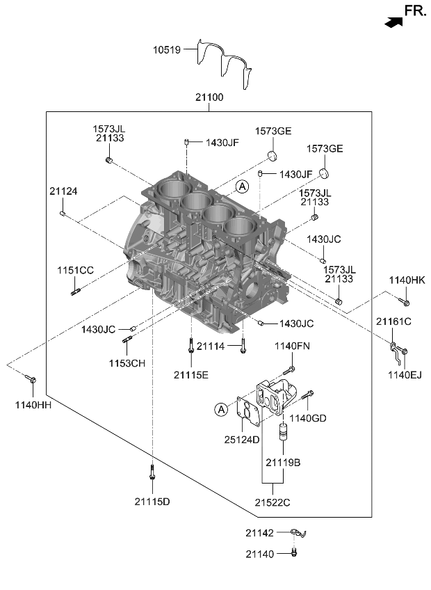 Kia 211002G737 Block Assembly-Cylinder