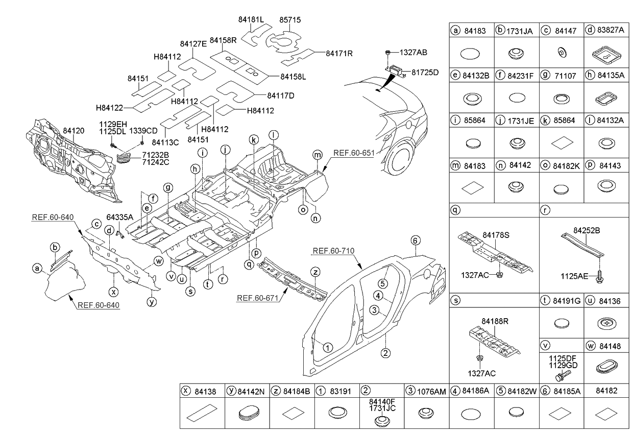 Kia 841883R000 DEFLECTOR-Center Floor Rear