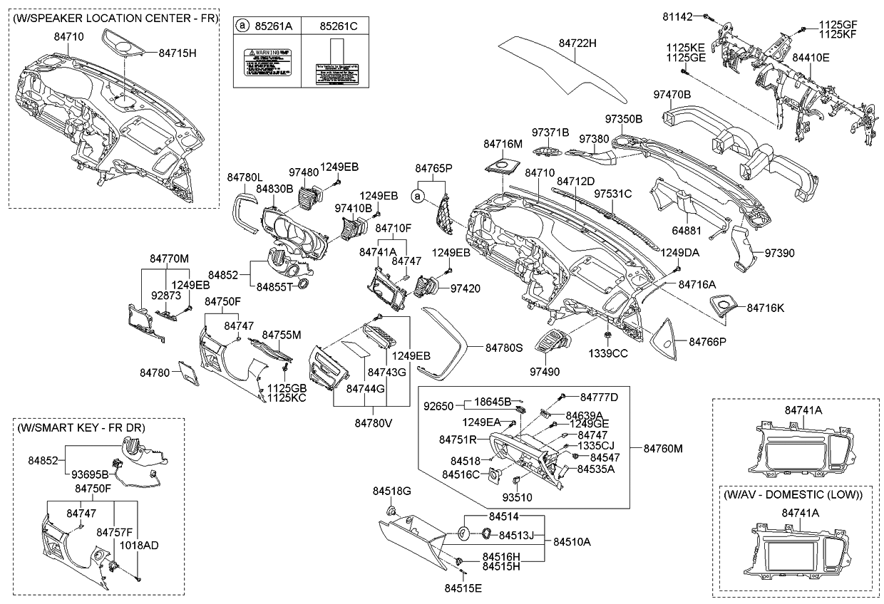 Kia 847674C00087 Cover Assembly-Crash Pad Side