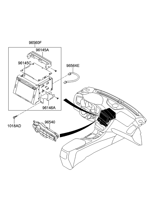 Kia 965602T201CA Head Unit Assembly-Avn