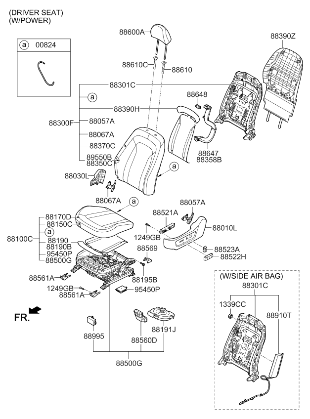 Kia 883004C210MA9 Back Assembly-Front Seat Driver