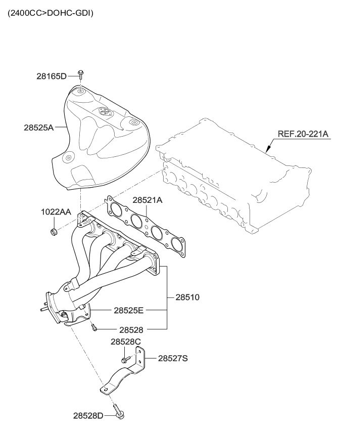 Kia 285262G720 Protector-Heat Lower