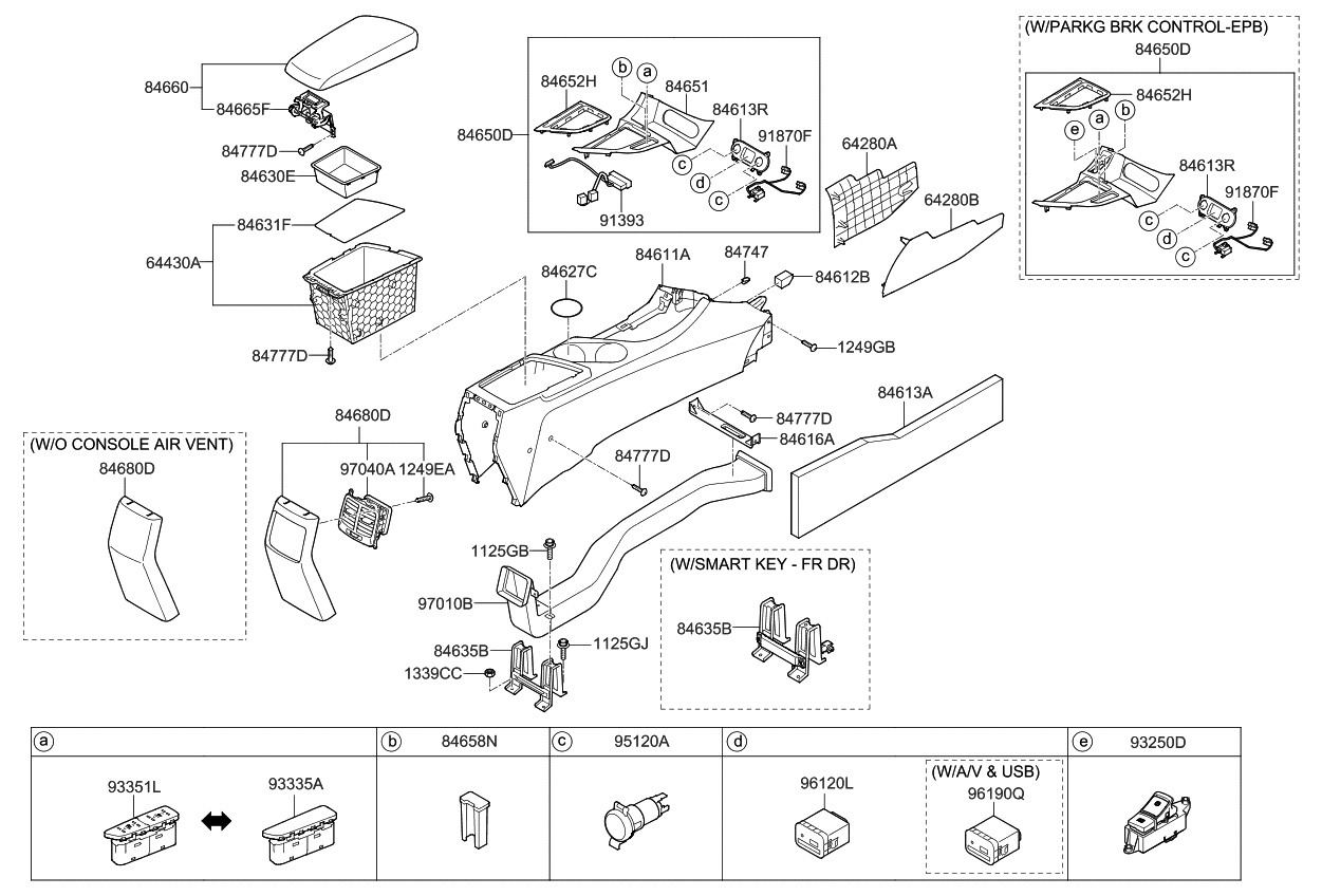 Kia 846504C100CA2 Cover Assembly-Console