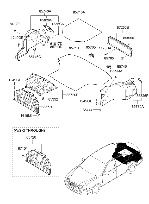 Kia 857203F200 Trim Assembly-Luggage Partition