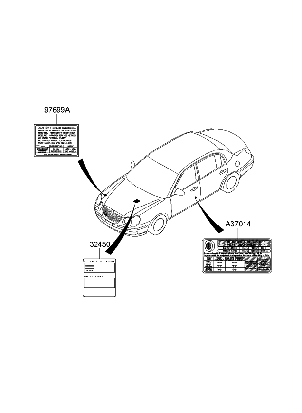 Kia 324503C141 Label-Emission Control