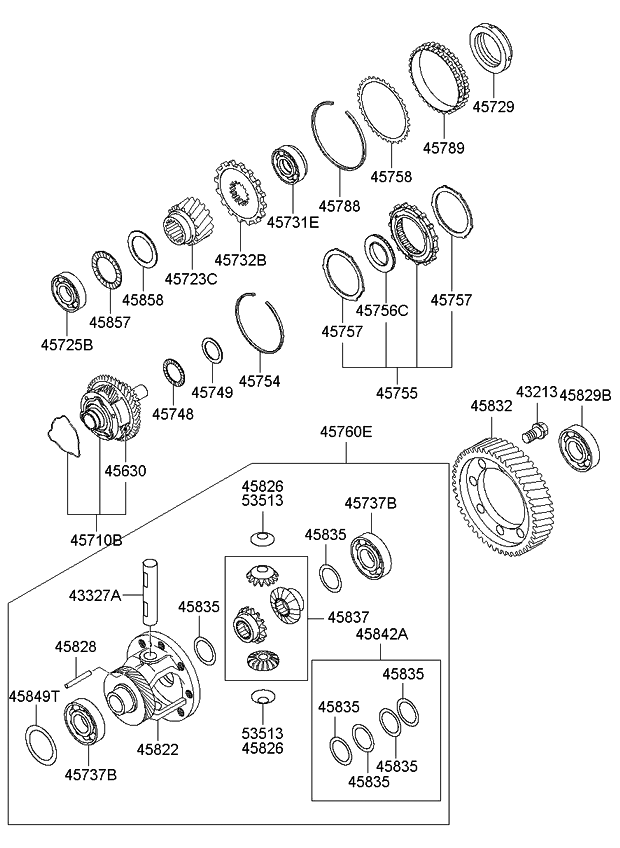 Kia 458323A600 Gear-Differential Drive