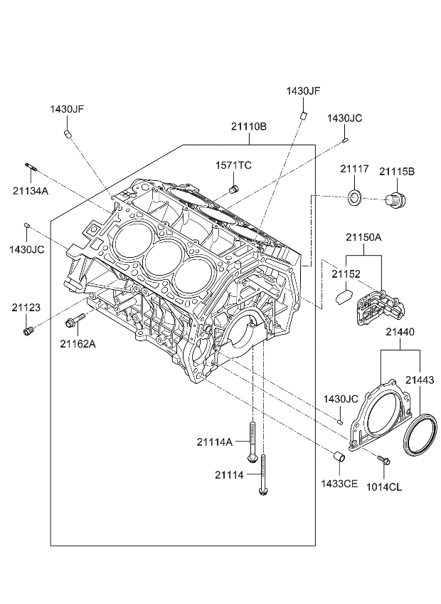 Kia 339Y33CH00 Block Sub Assembly-Cylinder