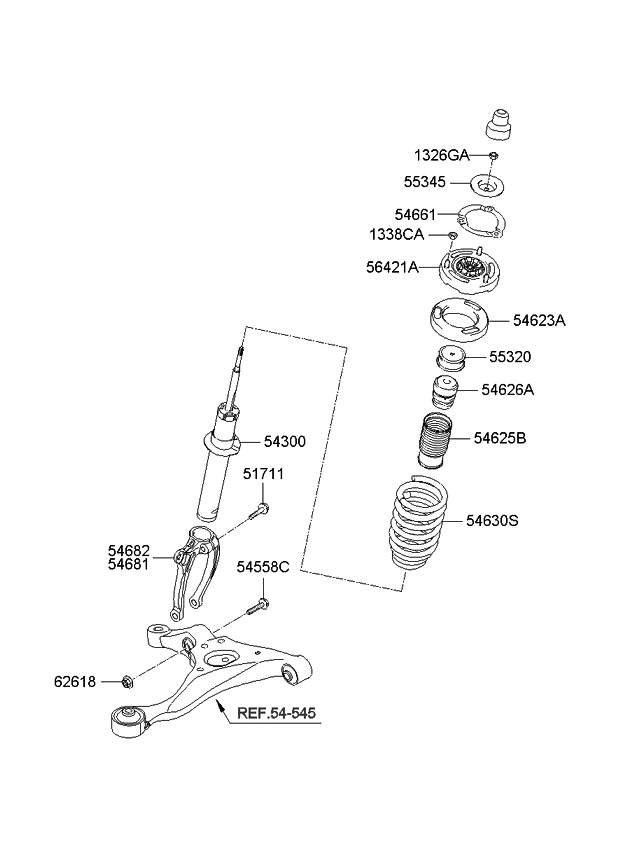 Kia 546613F000 Ring-Top Mounting