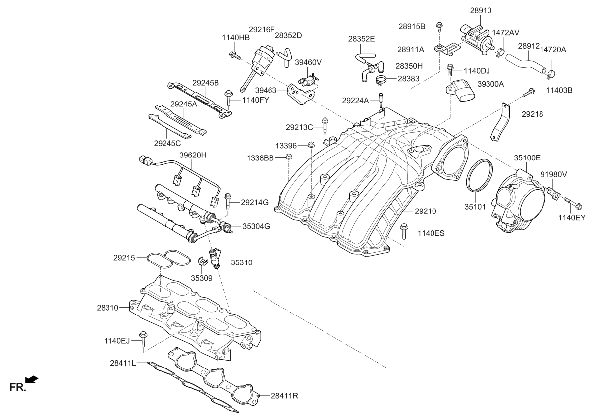 Kia 292233C025 Hose-Vacuum