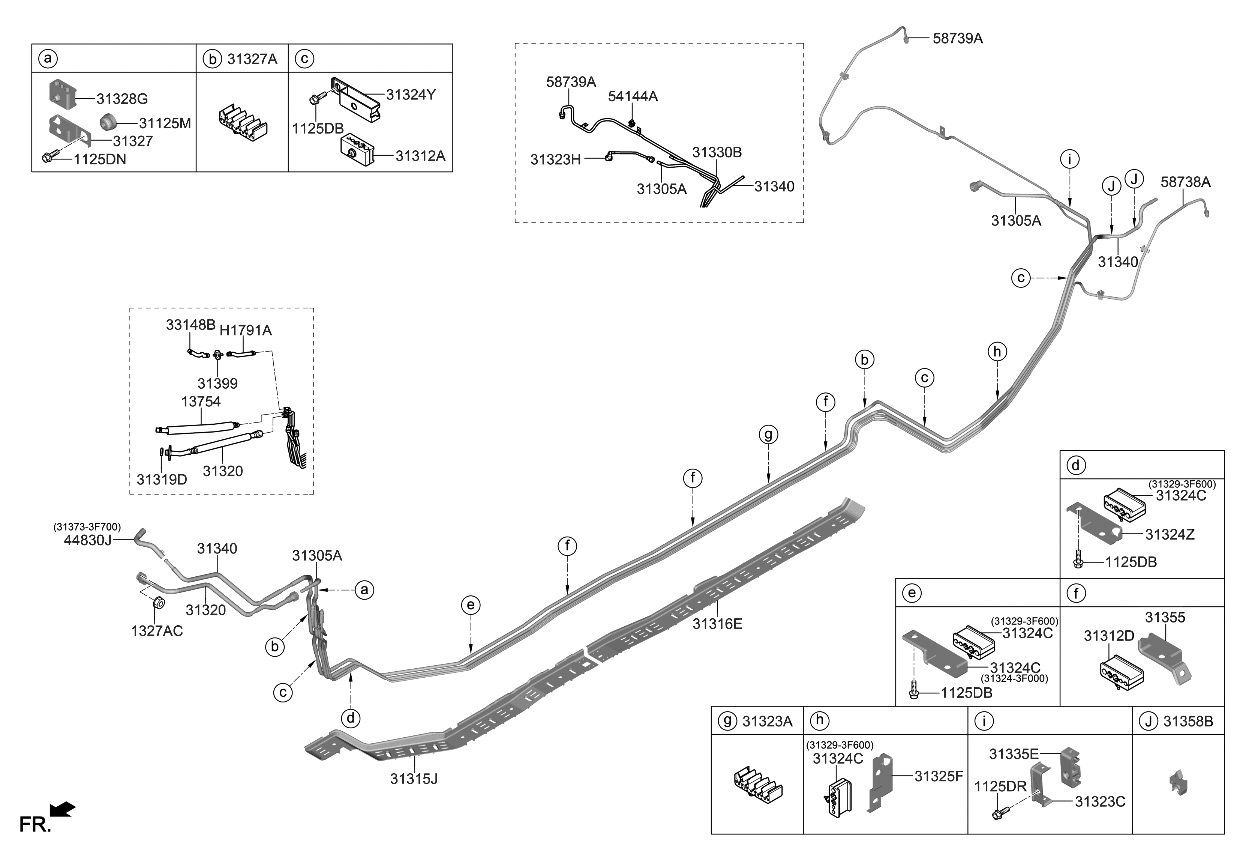 Kia 313283F550 Clamp-Fuel Tube