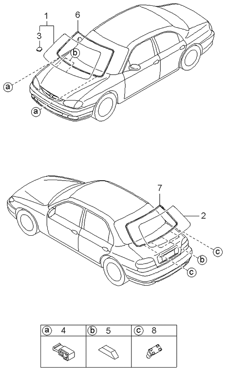 Kia 0K2A363930A Glass-Back Window