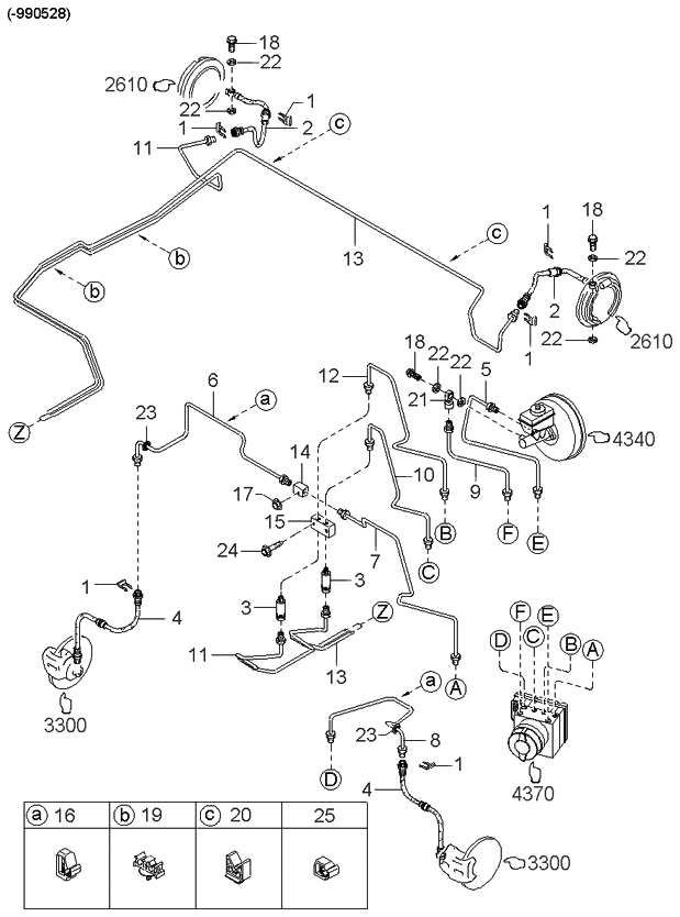 Kia 0K2C14536XC Pipe-Brake,Rear,Rh