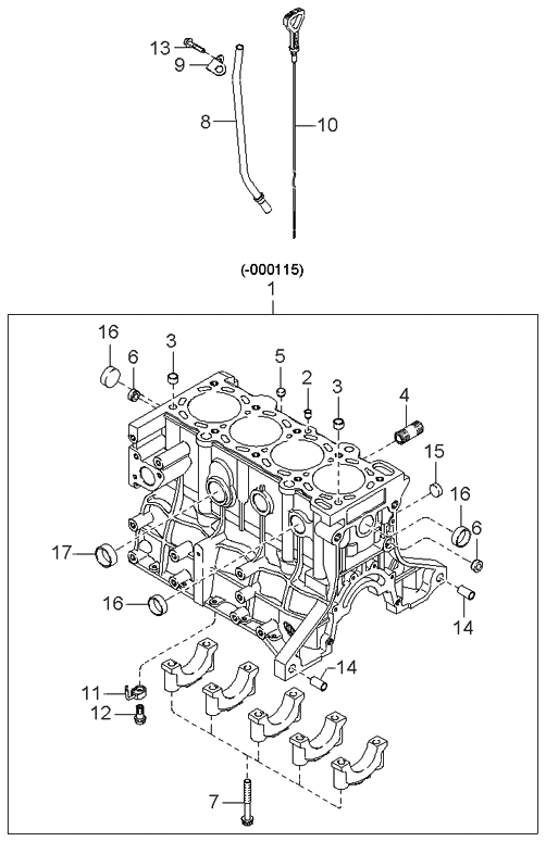 Kia K228Z10300 Block Assembly-Cylinder