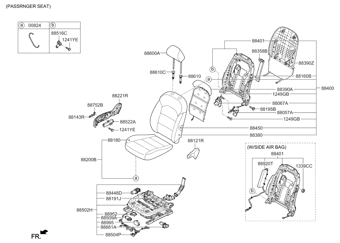 Kia 88260F6150YCD Front Cushion Covering, Right