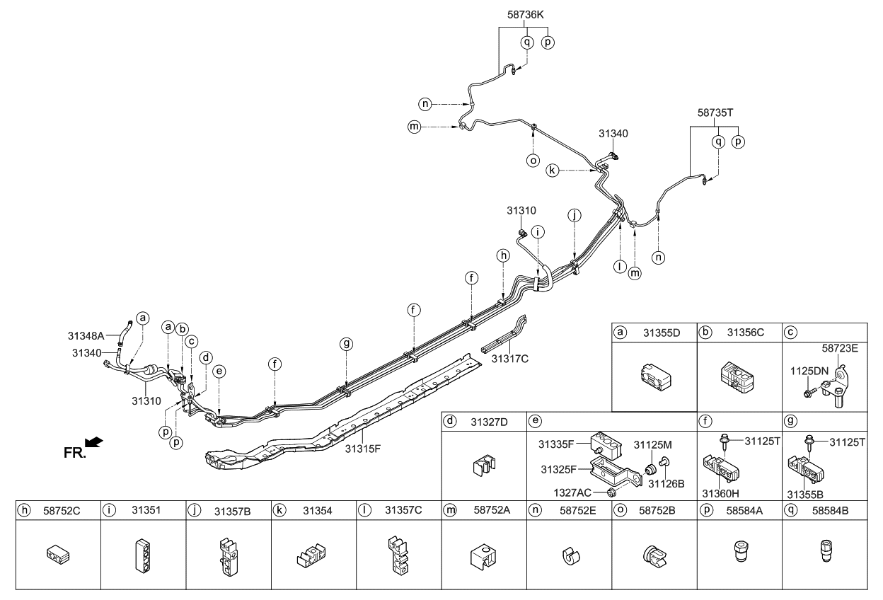 Kia 31348F6500 Hose-Vapor