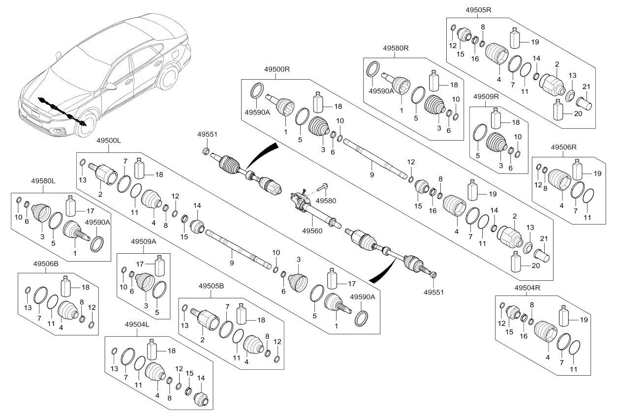 Kia 49560F6200 Bearing Bracket & Shaft