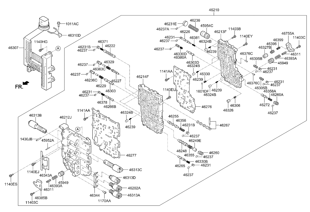 Kia 462124G100 Set Body-Valve,Outer