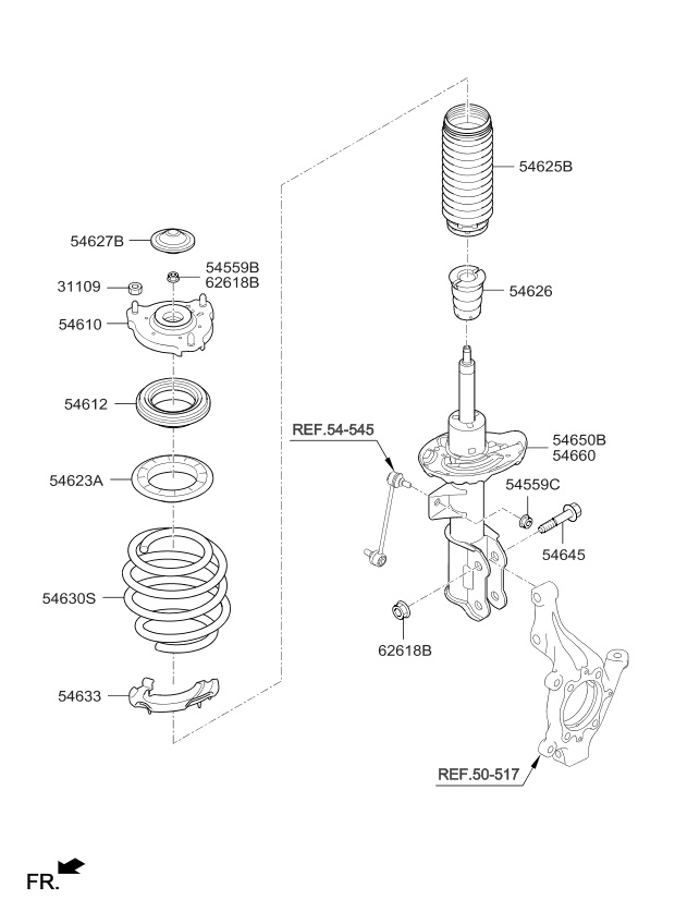 Kia 54623C1000 Pad-Front Spring,Upper