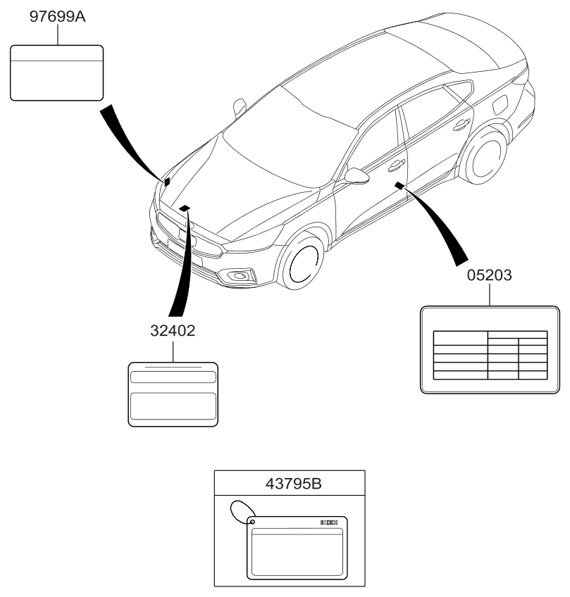 Kia 324503L057 Label-Emission