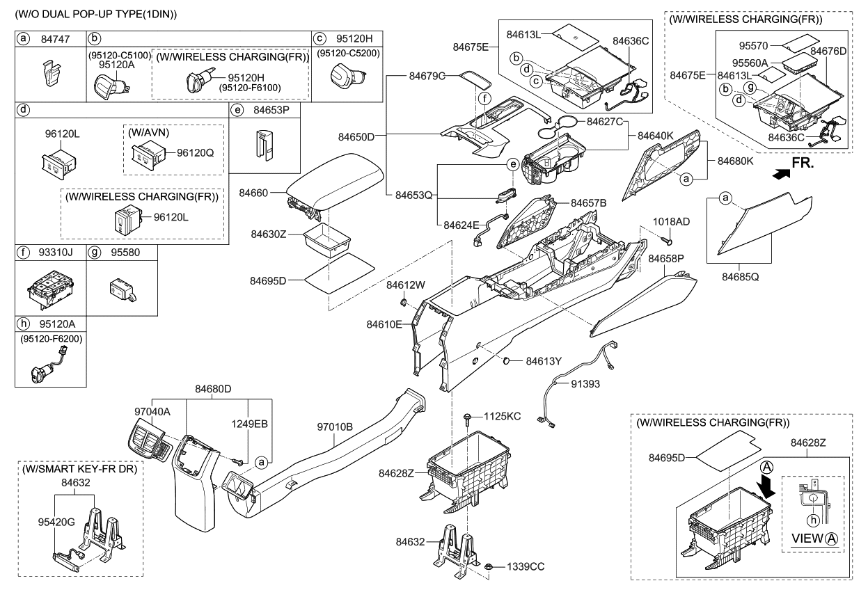 Kia 84610F6800YBQ Console Assembly-Floor