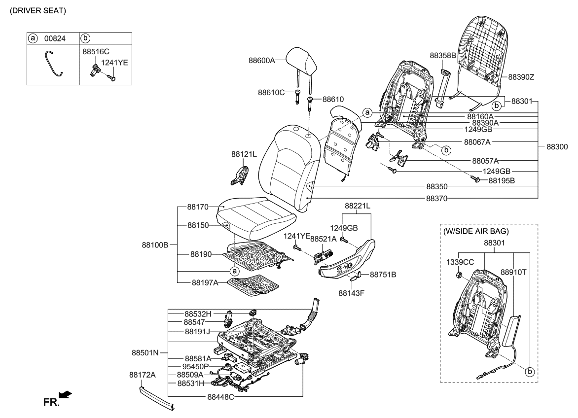 Kia 88300F6230YFA Back Assembly-Front Seat,LH