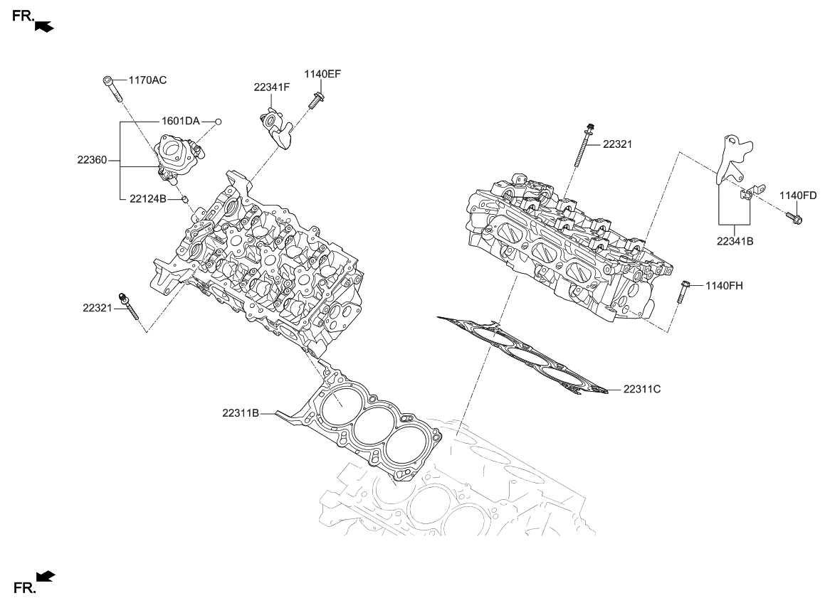 Kia 223113L100 Gasket-Cylinder Head