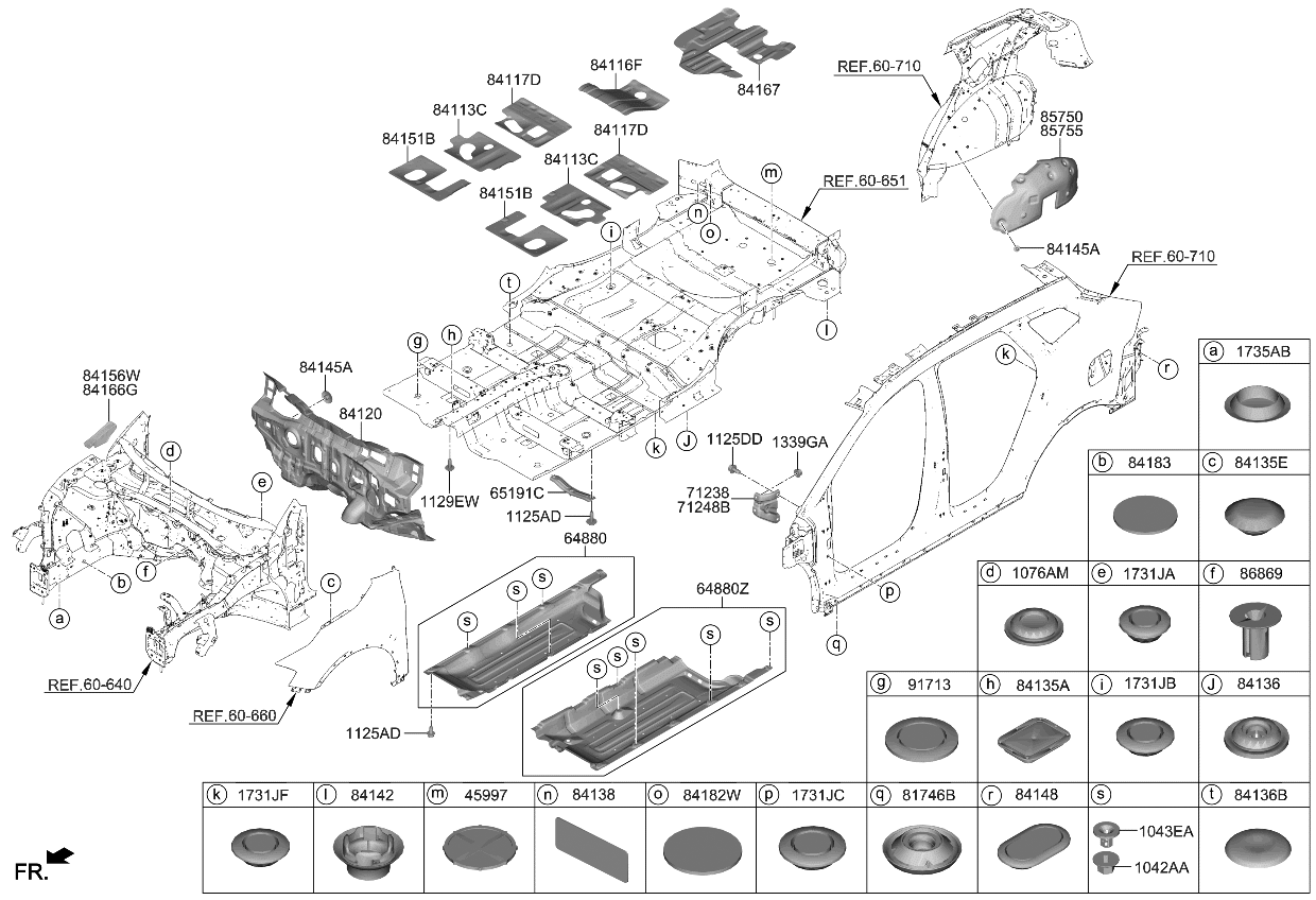 Kia 84159P1000 COVER-FENDER APRON U