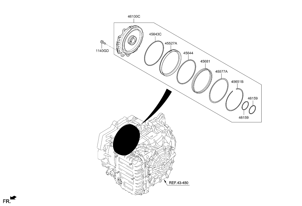 Kia 461003D900 Set-Support Assembly INP