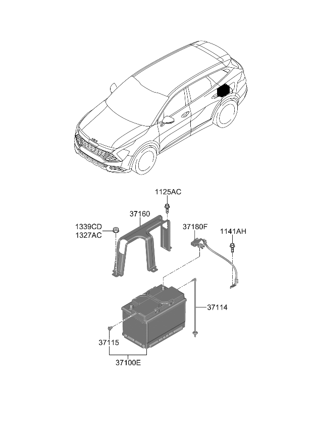 Kia 37160CZ000 CLAMP-BATTERY