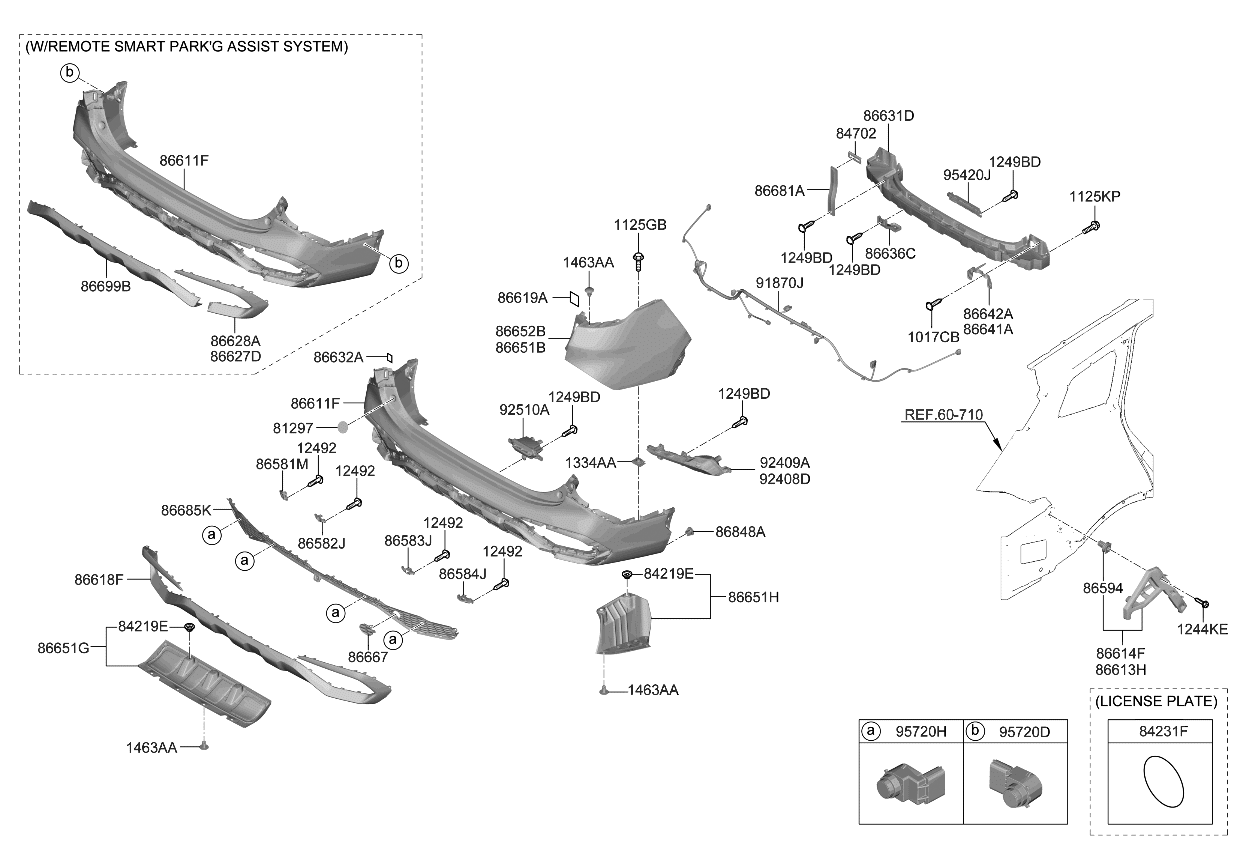 Kia 86617P1000 CAP-RR HOOK