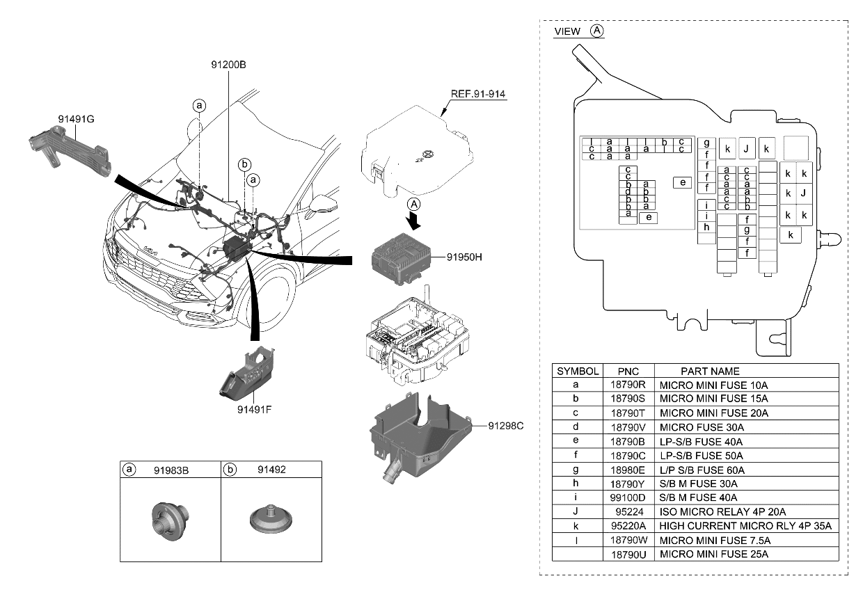 Kia 91959P1200 PCB BLOCK ASSY