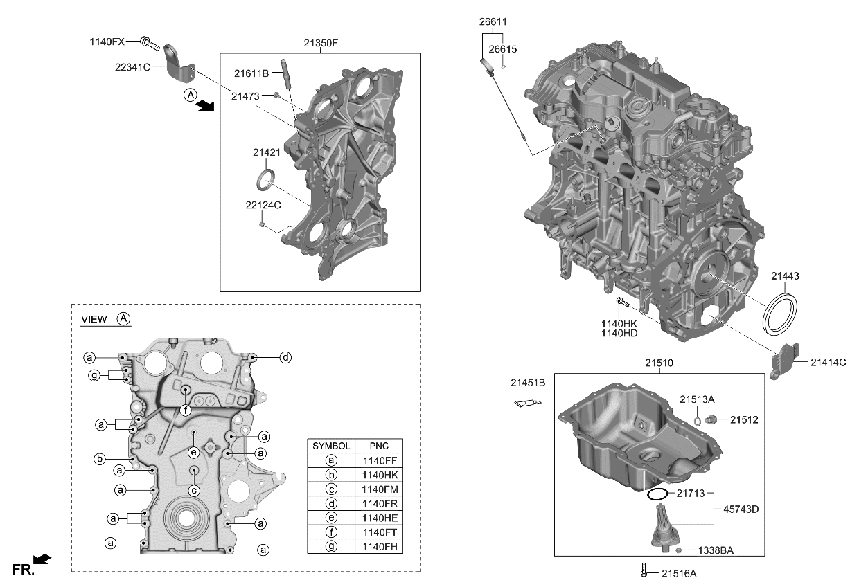 Kia 223412M001 Hanger-Engine,Front