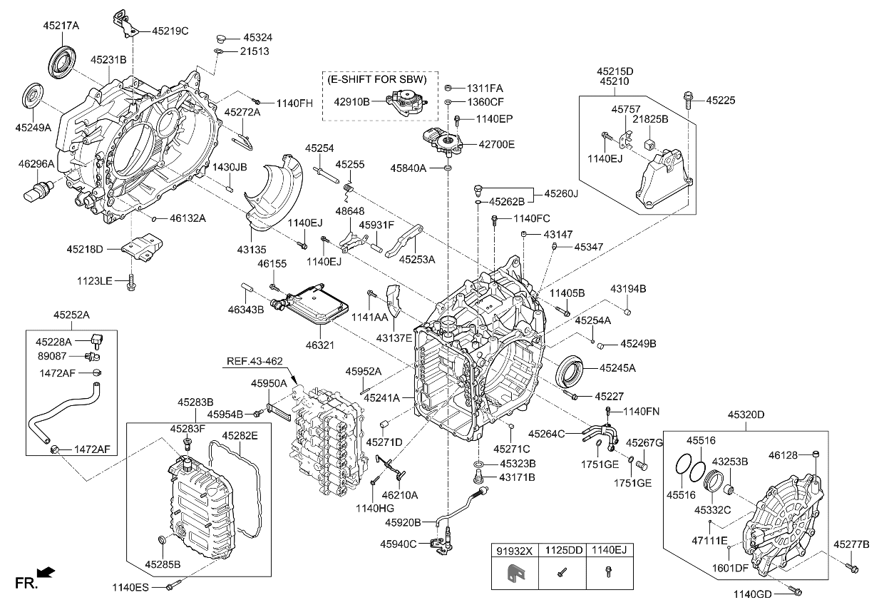 Kia 452803D501 COVER-VALVE BODY