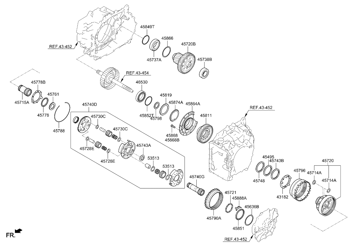 Kia 458513B000 Bearing