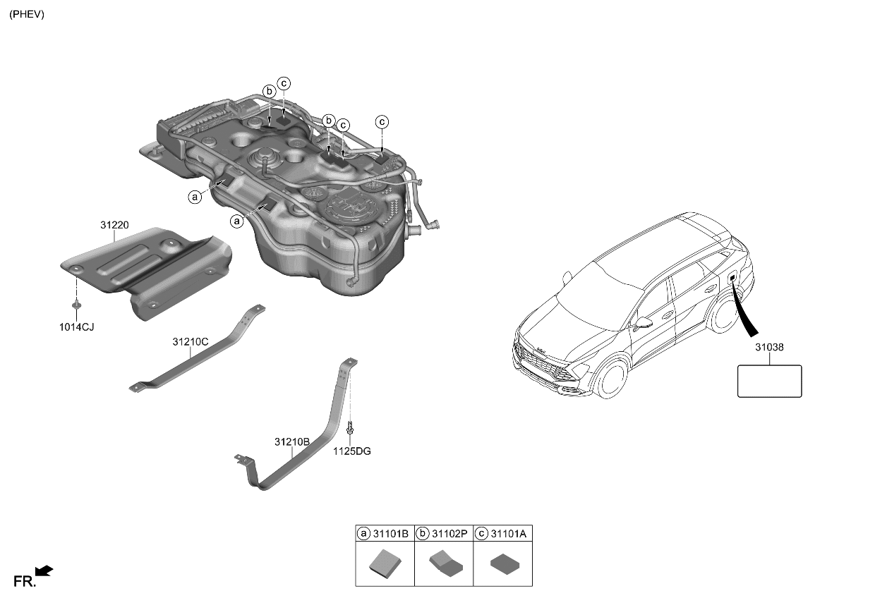 Kia 31101P0800 PAD-FUEL TANK